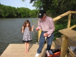 Poppy and Girls Fishing in Friendswood Texas April 2010